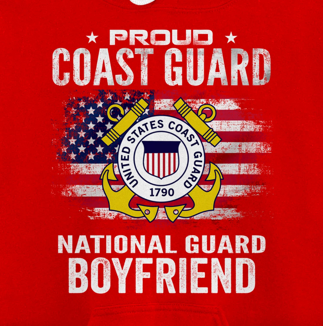 Proud Coast Guard National Guard Boyfriend Gift Veteran Day Pullover Hoodie