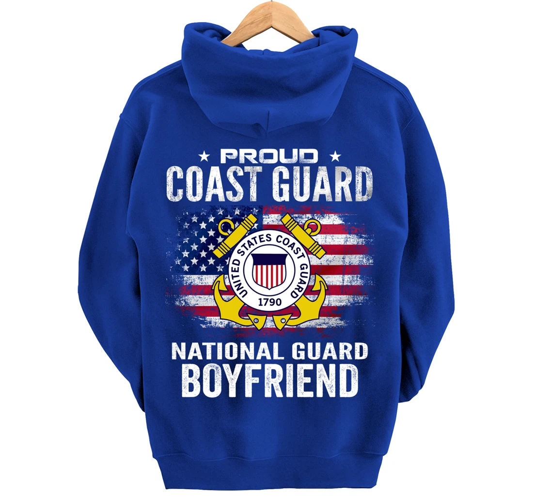 Proud Coast Guard National Guard Boyfriend Gift Veteran Day Pullover Hoodie