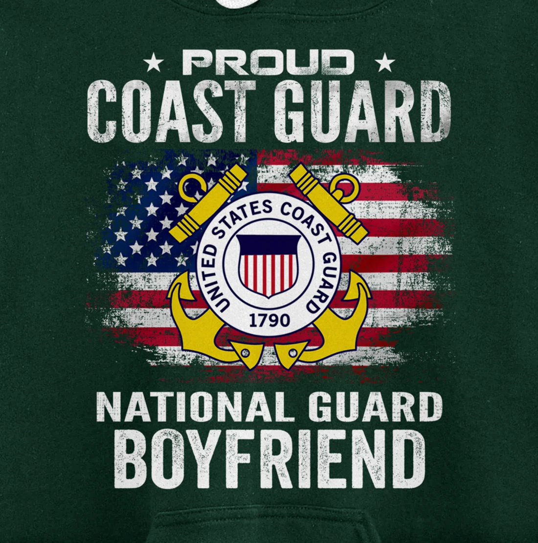 Proud Coast Guard National Guard Boyfriend Gift Veteran Day Pullover Hoodie