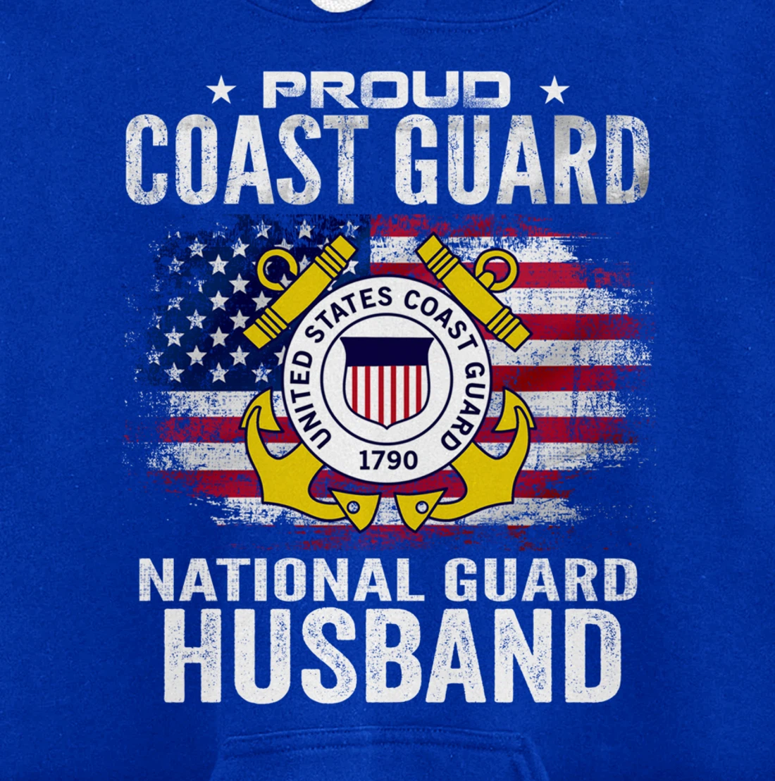 Proud Coast Guard National Guard Husband Gift Veteran Day Pullover Hoodie