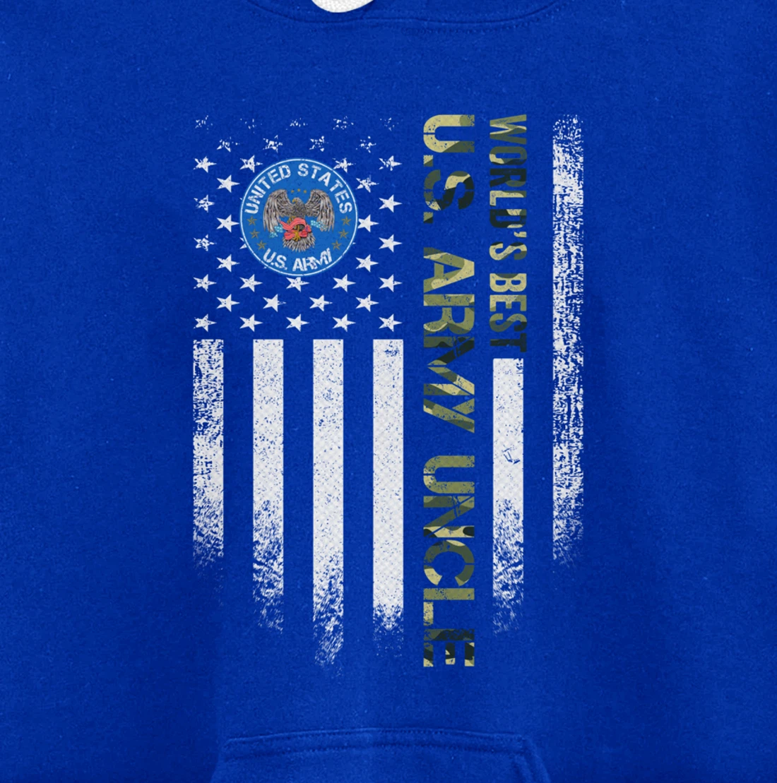 Vintage USA American Flag World's Best US Army Veteran Uncle Pullover Hoodie