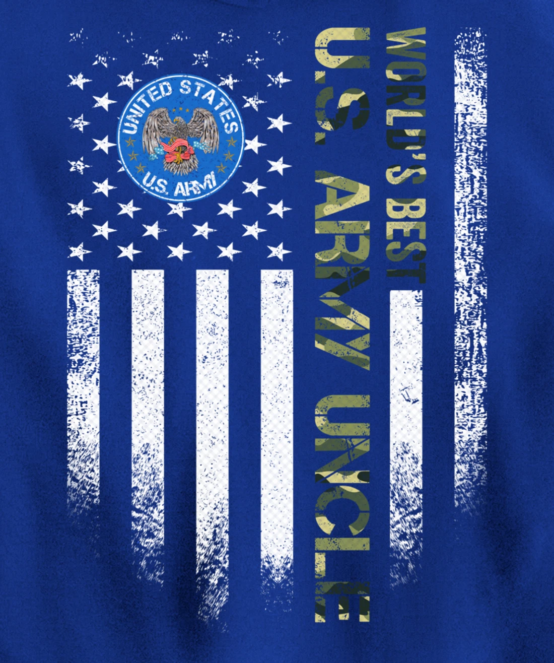 Vintage USA American Flag World's Best US Army Veteran Uncle Pullover Hoodie