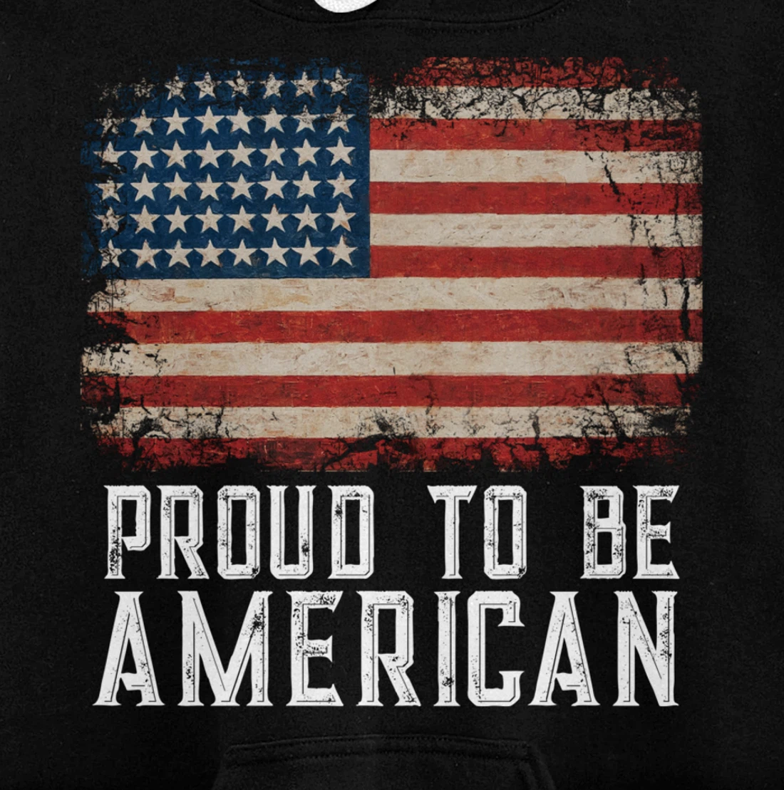Patriotic USA Flag Proud To Be American Gift Citizen Veteran Pullover Hoodie