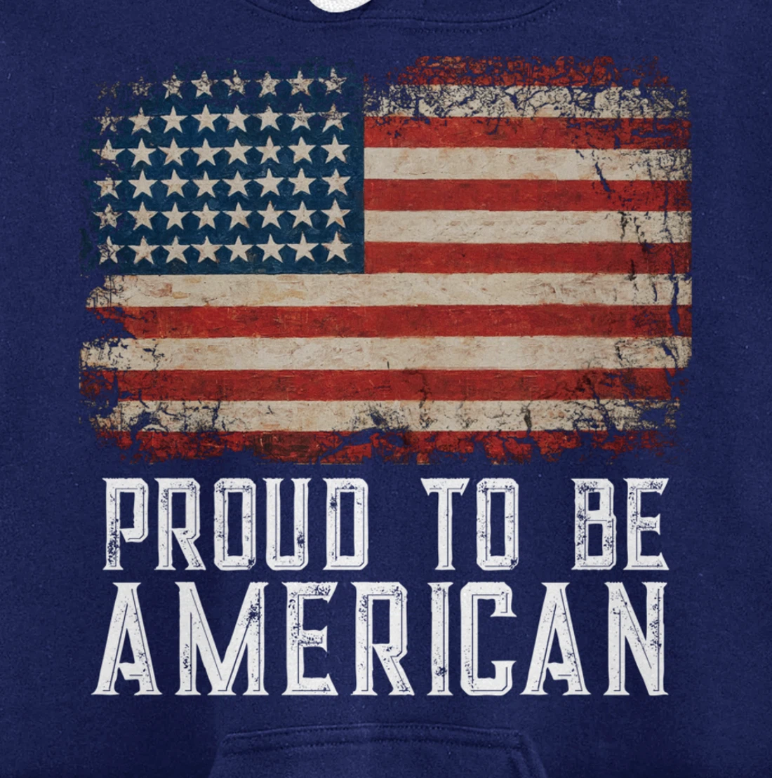 Patriotic USA Flag Proud To Be American Gift Citizen Veteran Pullover Hoodie