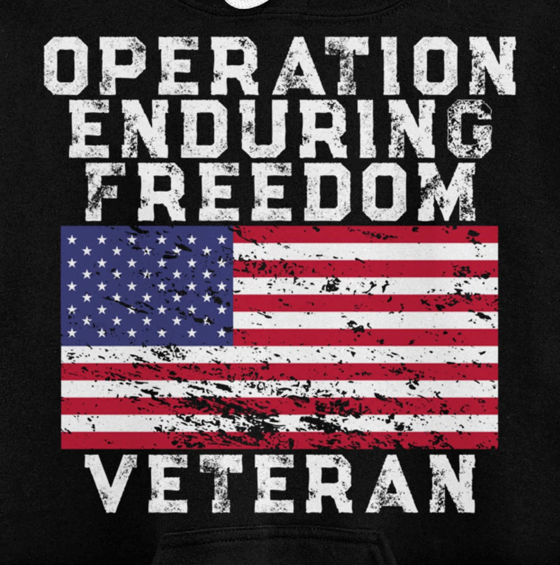 Operation Enduring Freedom Veteran - Vintage US Flag Pullover Hoodie
