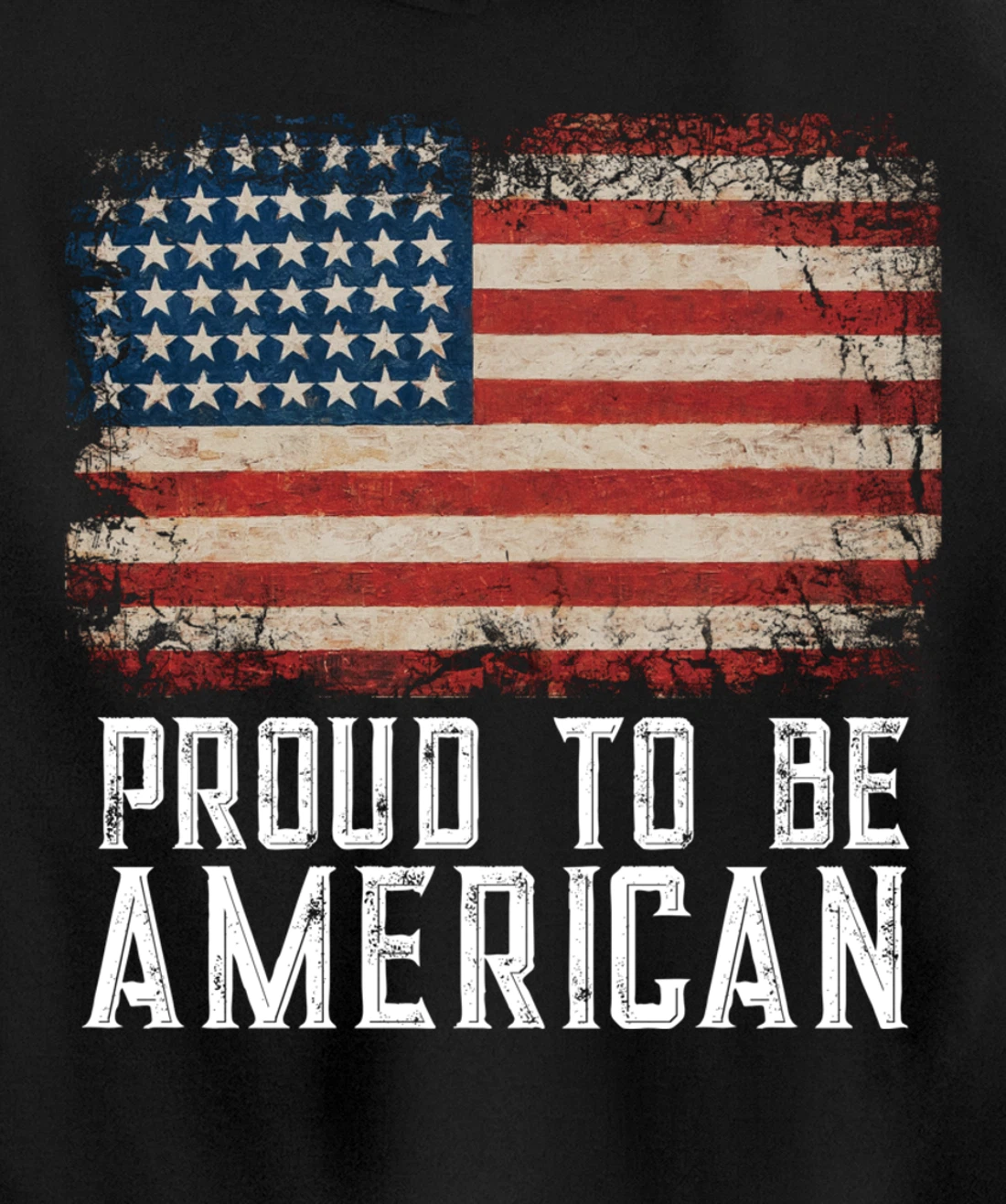 Patriotic USA Flag Proud To Be American Gift Citizen Veteran Pullover Hoodie