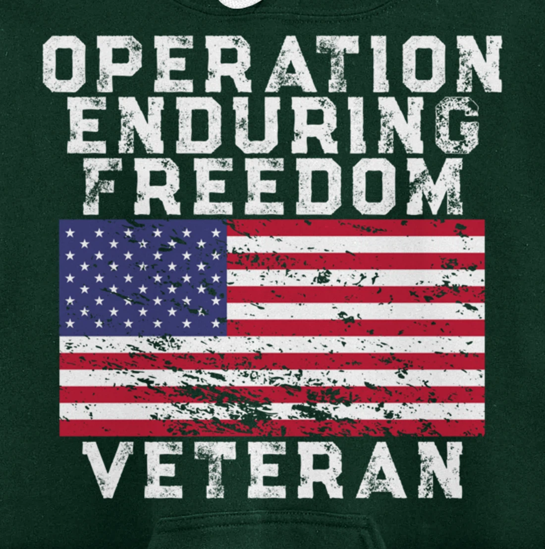Operation Enduring Freedom Veteran - Vintage US Flag Pullover Hoodie