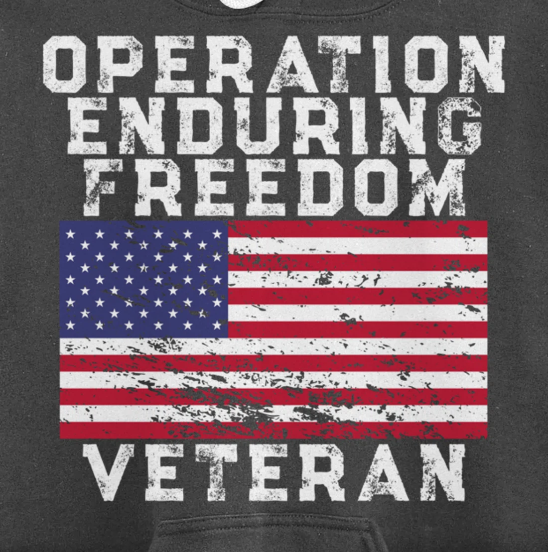 Operation Enduring Freedom Veteran - Vintage US Flag Pullover Hoodie