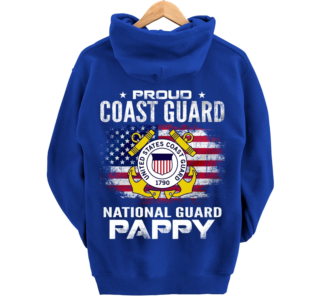 Proud Coast Guard National Guard Pappy Gift Veteran Day Pullover Hoodie