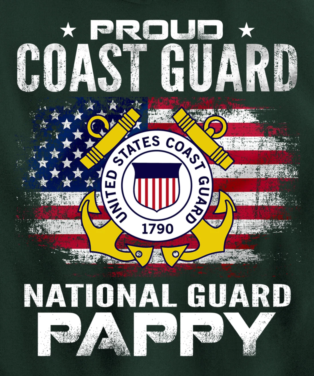 Proud Coast Guard National Guard Pappy Gift Veteran Day Pullover Hoodie
