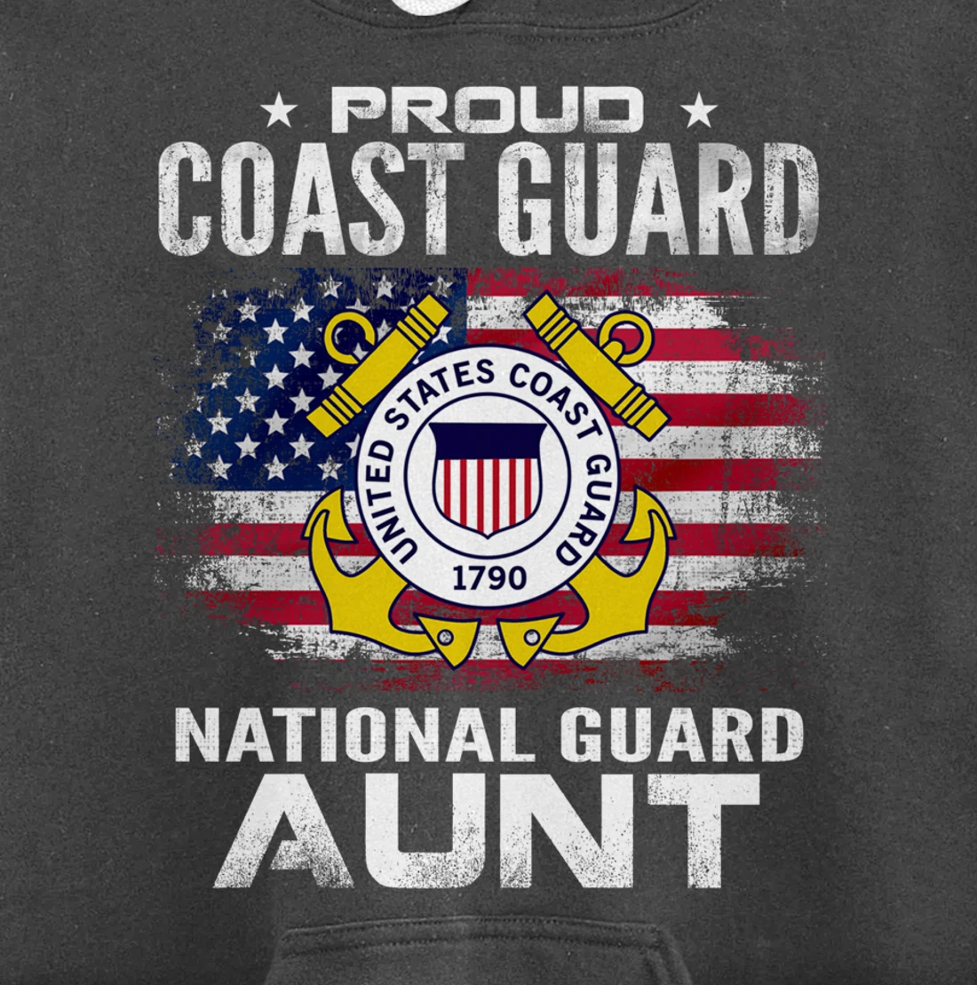 Proud Coast Guard National Guard Aunt Gift Veteran Day Pullover Hoodie