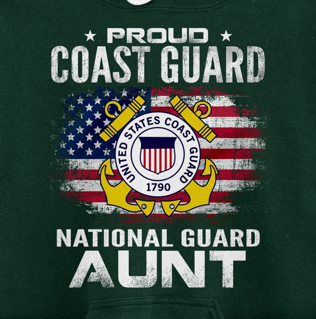 Proud Coast Guard National Guard Aunt Gift Veteran Day Pullover Hoodie