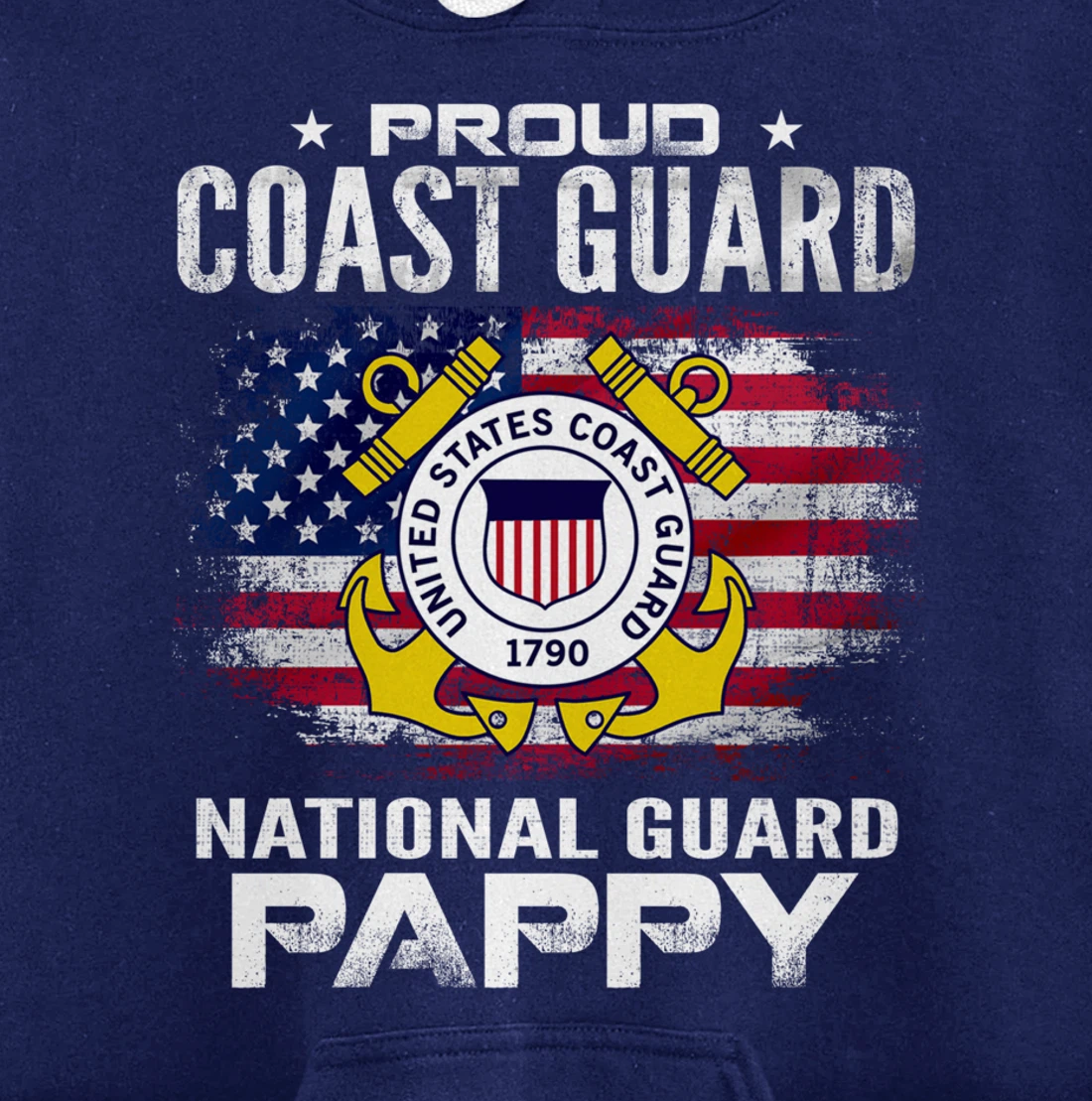 Proud Coast Guard National Guard Pappy Gift Veteran Day Pullover Hoodie