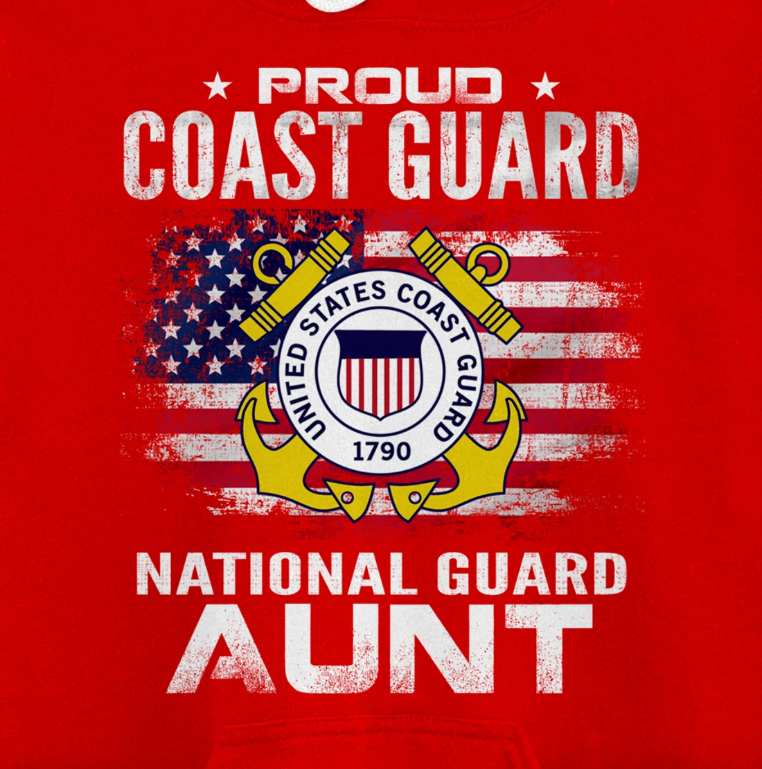 Proud Coast Guard National Guard Aunt Gift Veteran Day Pullover Hoodie