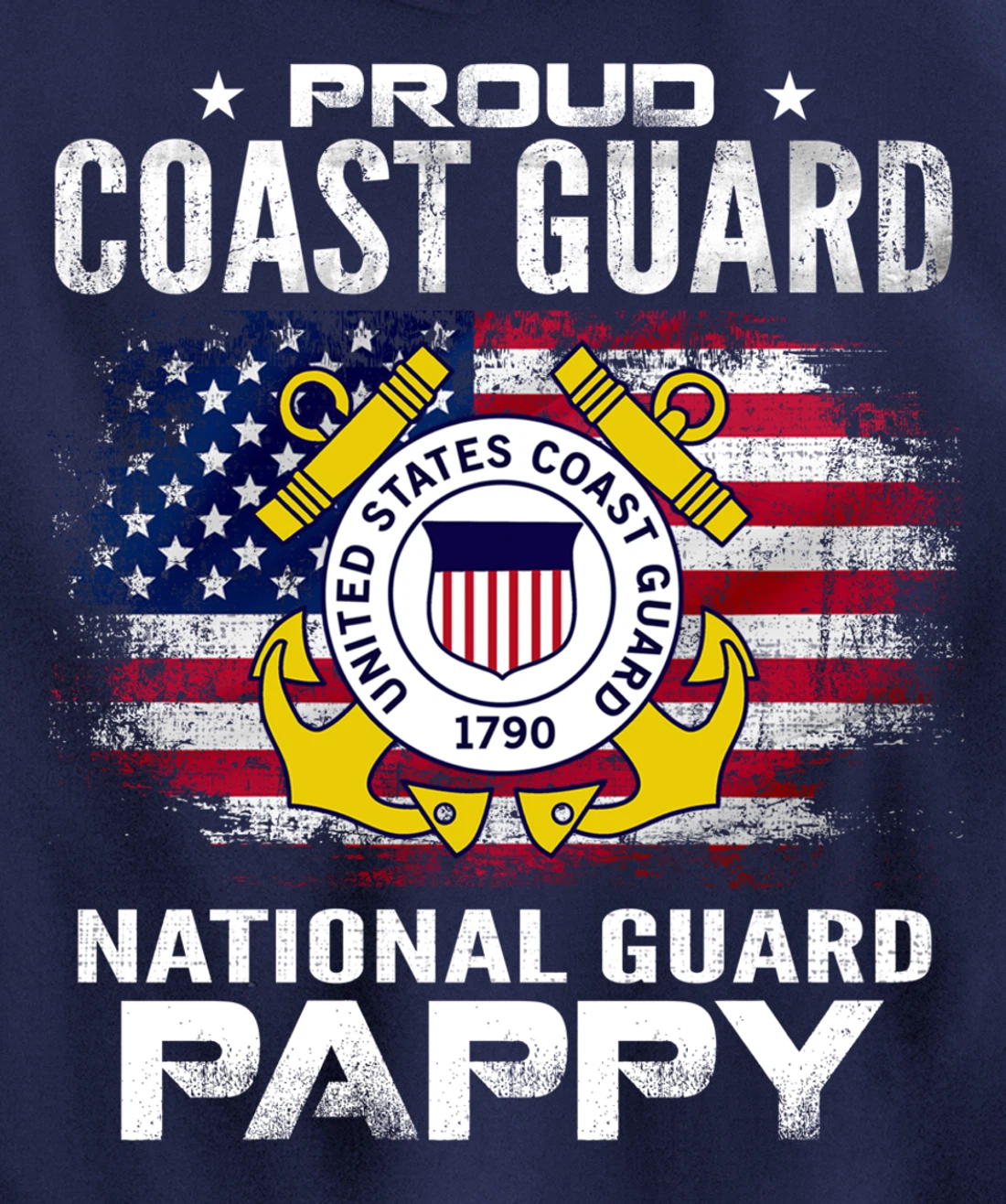 Proud Coast Guard National Guard Pappy Gift Veteran Day Pullover Hoodie