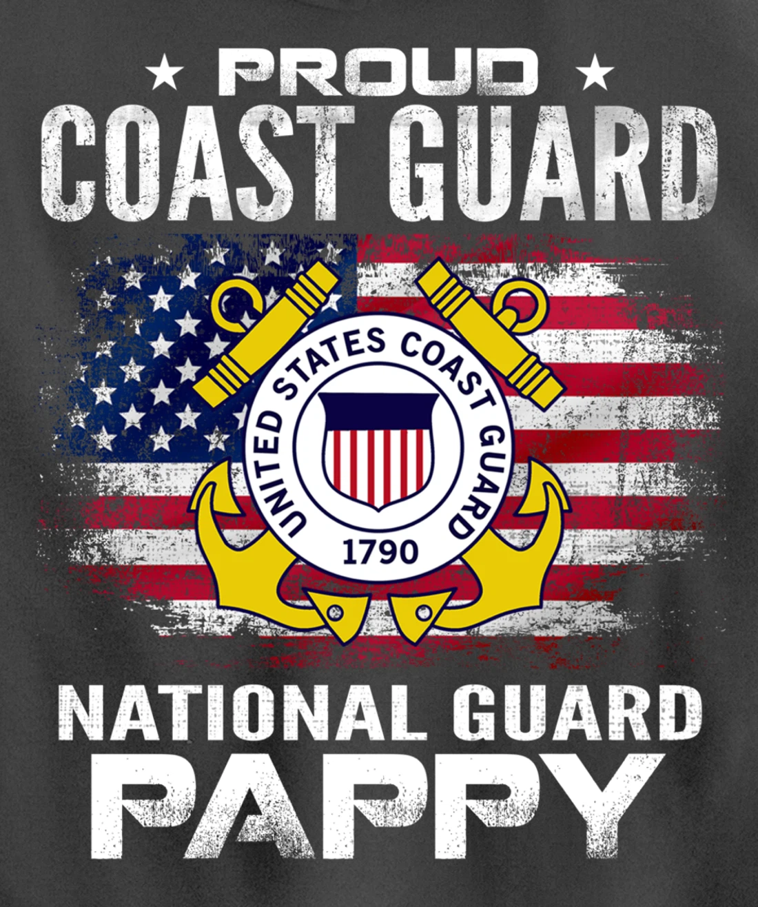 Proud Coast Guard National Guard Pappy Gift Veteran Day Pullover Hoodie