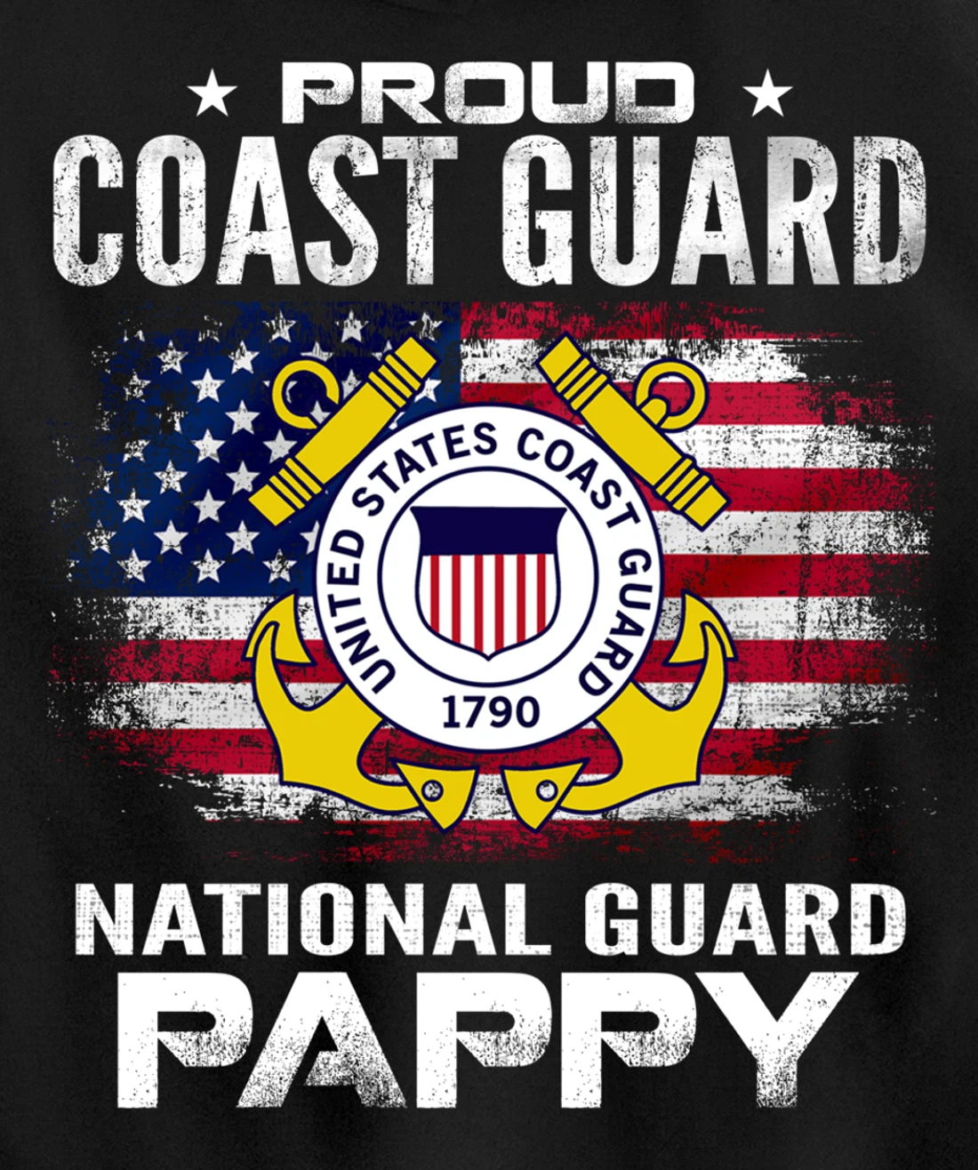 Proud Coast Guard National Guard Pappy Gift Veteran Day Pullover Hoodie