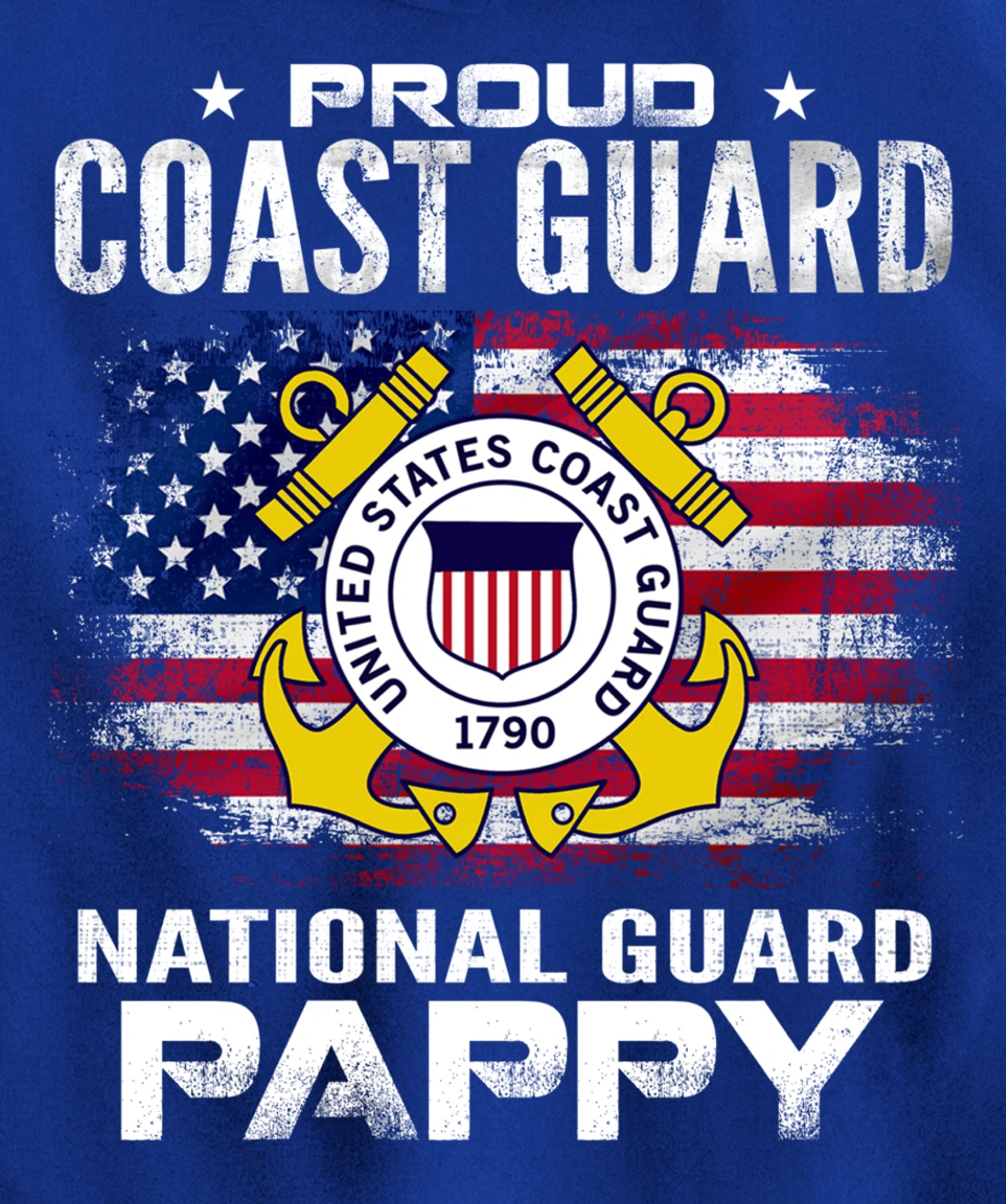 Proud Coast Guard National Guard Pappy Gift Veteran Day Pullover Hoodie