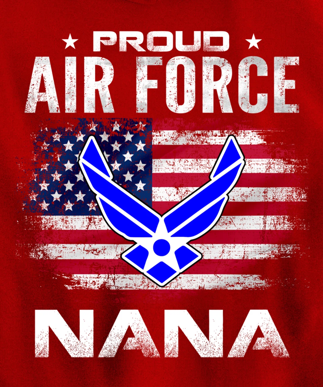 Proud Air Force Nana With American Flag Gift Veteran Pullover Hoodie