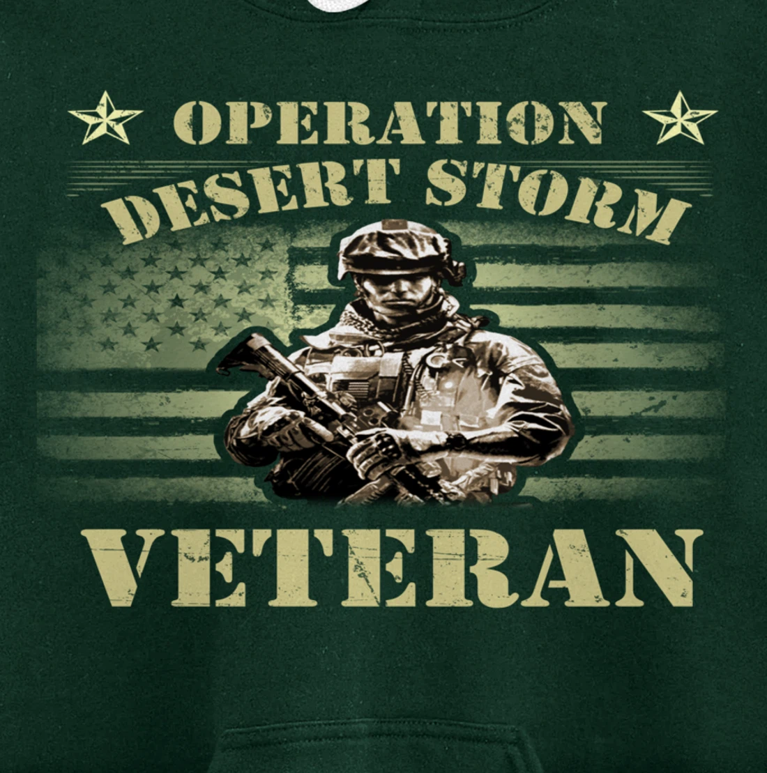 VETERAN 365 Veteran Tee Operation Desert Storm USA Flag Gift Pullover Hoodie