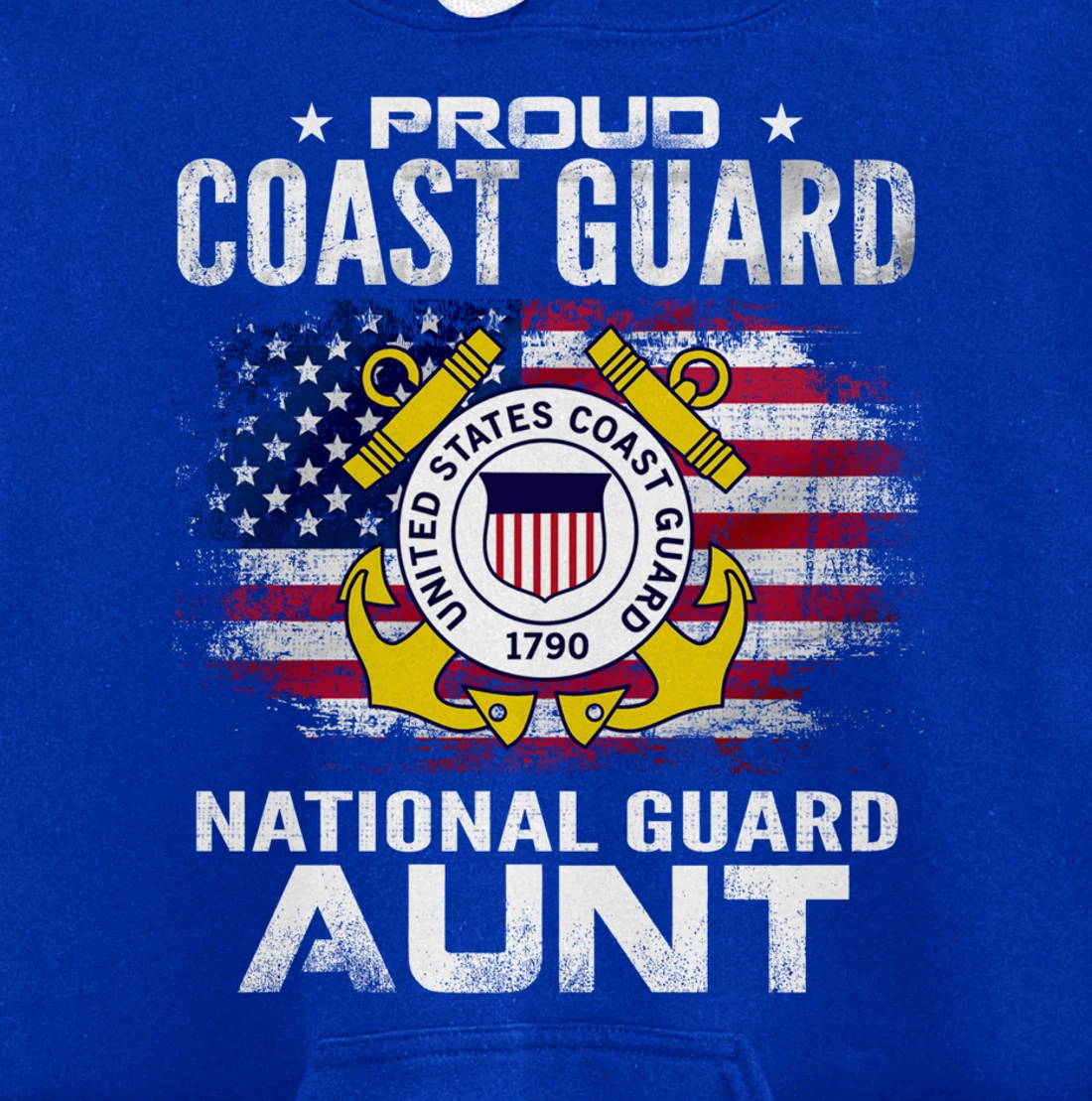 Proud Coast Guard National Guard Aunt Gift Veteran Day Pullover Hoodie