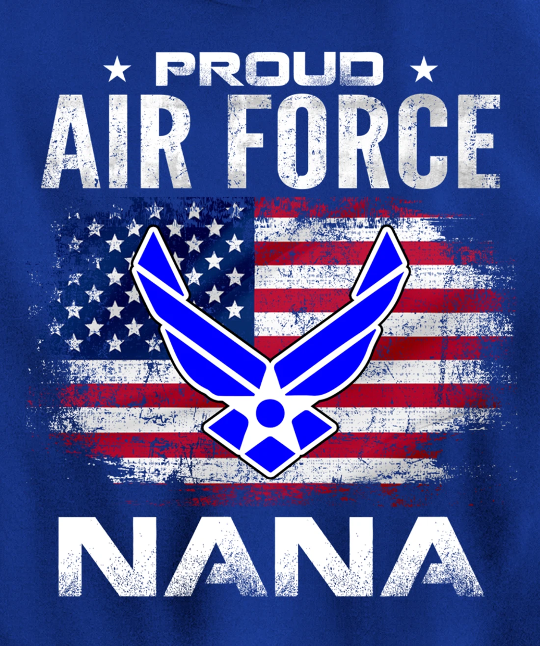 Proud Air Force Nana With American Flag Gift Veteran Pullover Hoodie