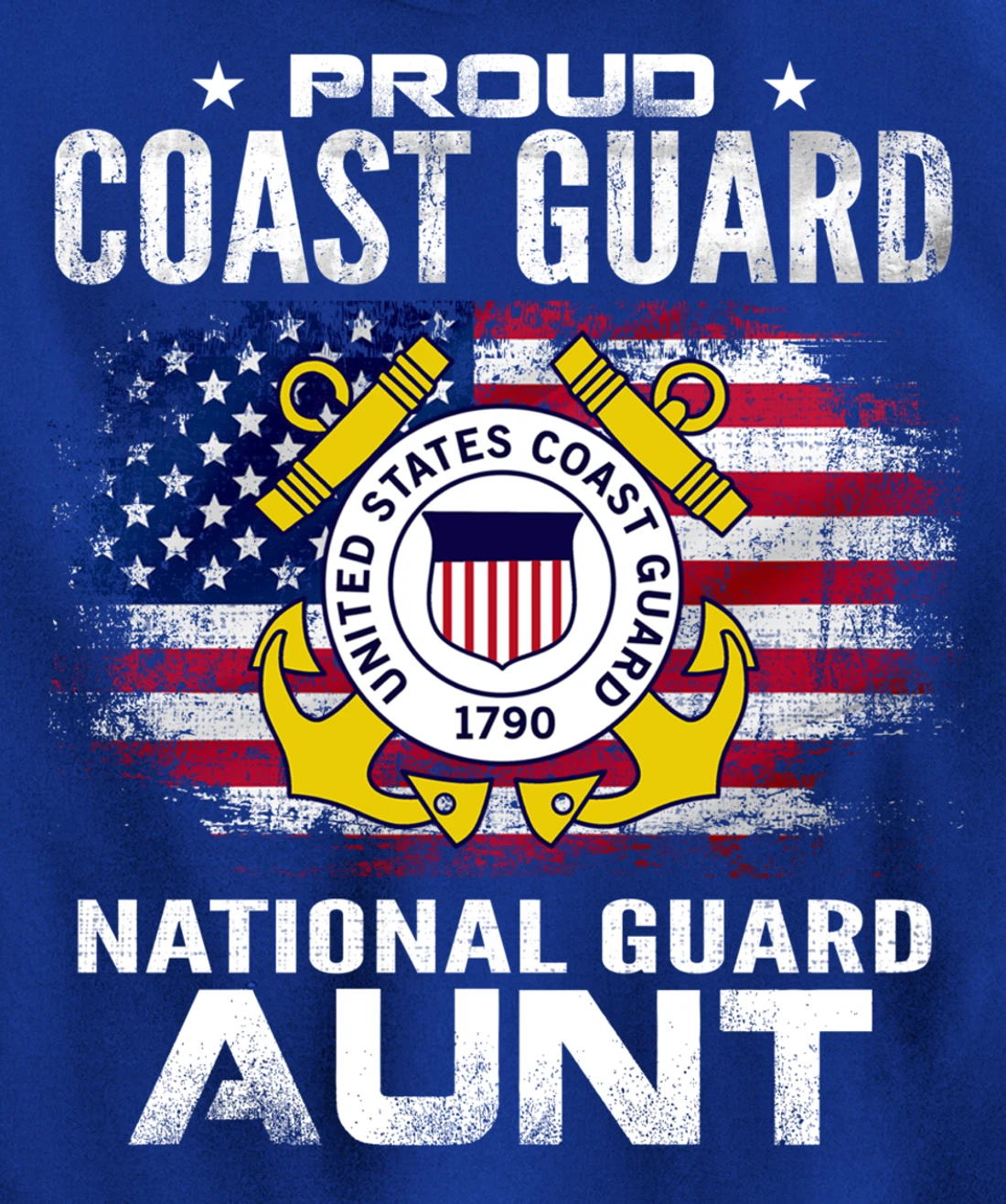 Proud Coast Guard National Guard Aunt Gift Veteran Day Pullover Hoodie