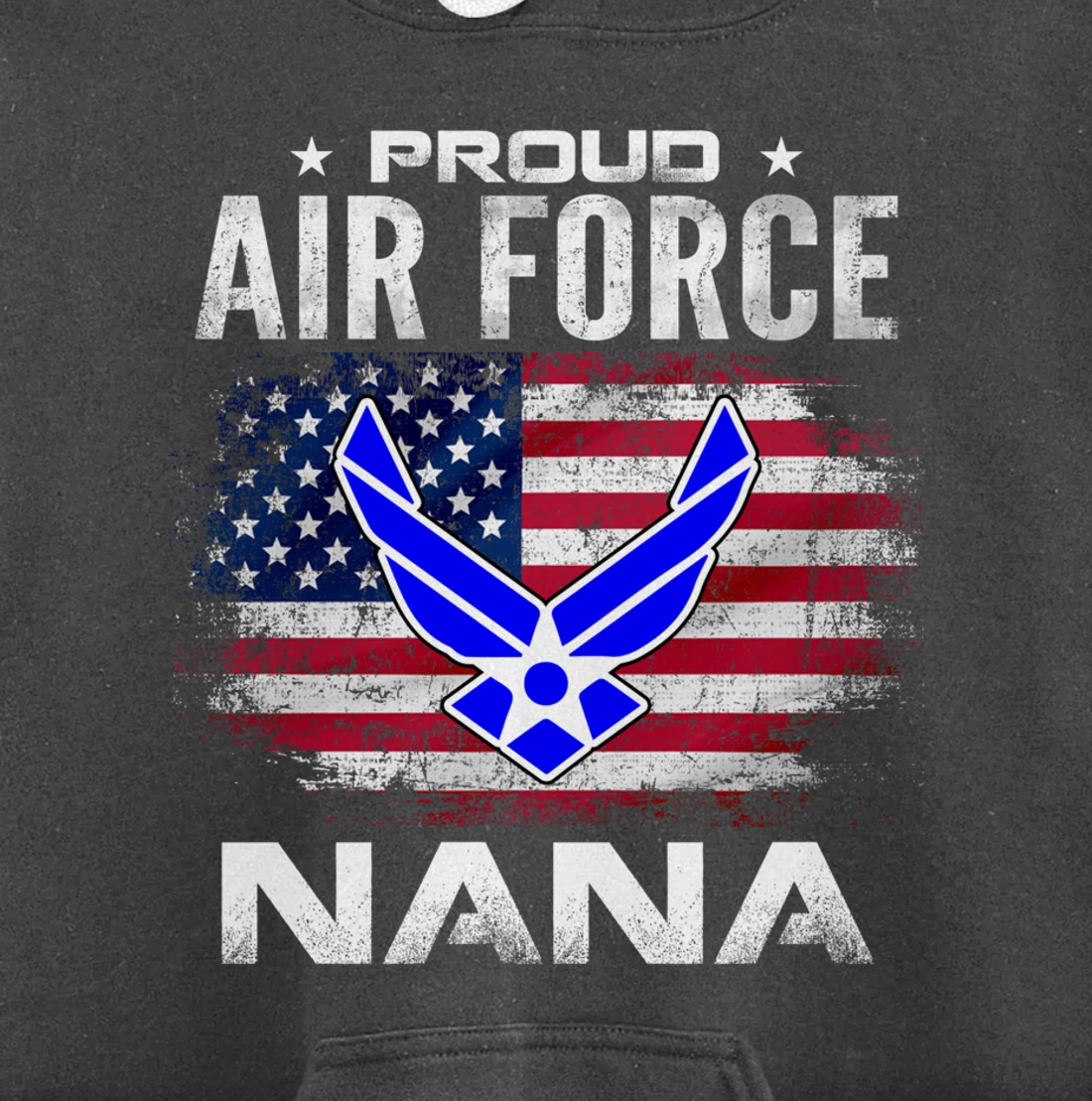 Proud Air Force Nana With American Flag Gift Veteran Pullover Hoodie