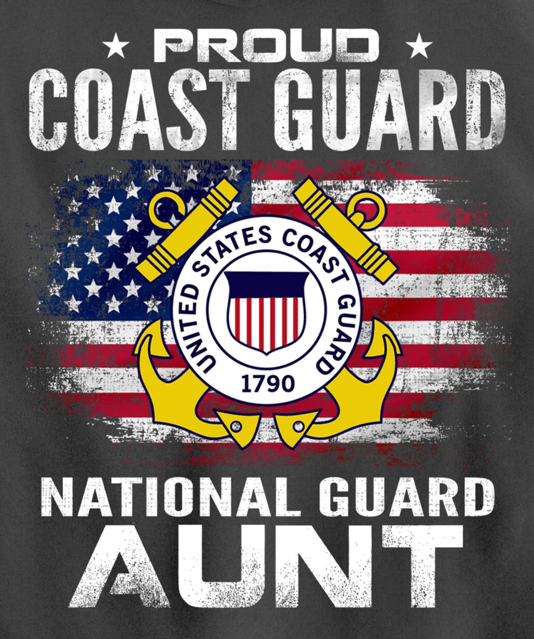Proud Coast Guard National Guard Aunt Gift Veteran Day Pullover Hoodie
