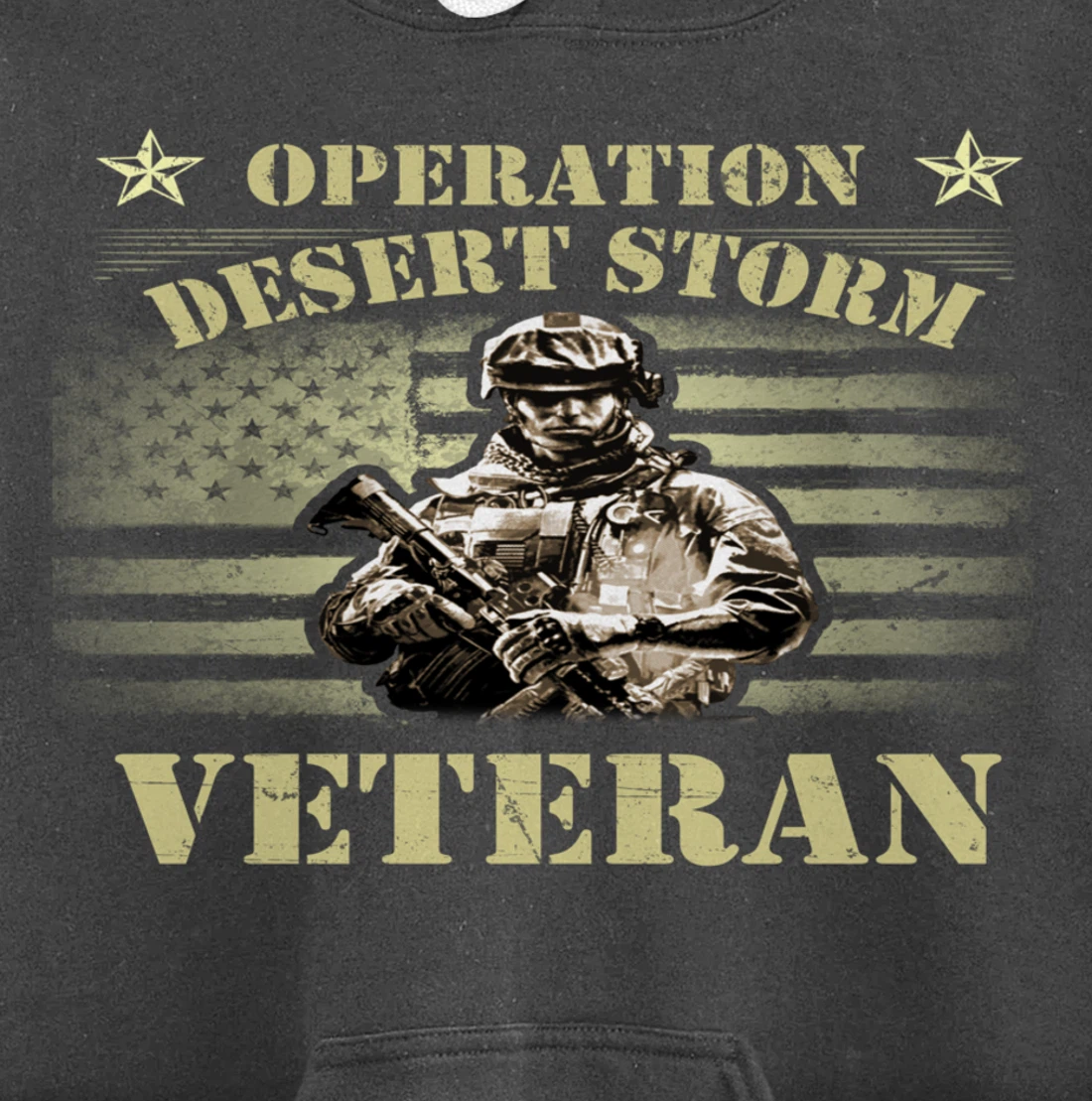 VETERAN 365 Veteran Tee Operation Desert Storm USA Flag Gift Pullover Hoodie