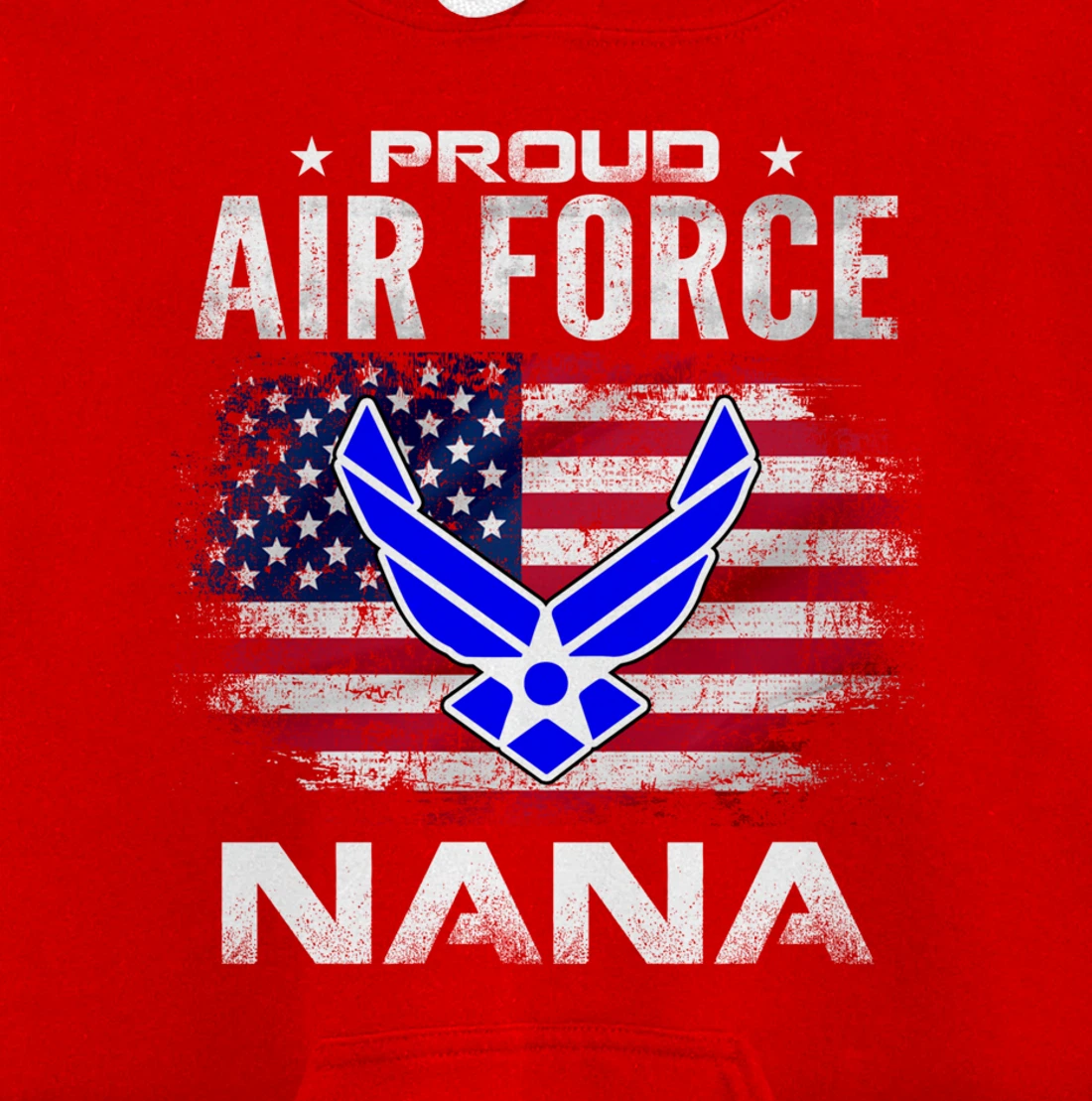 Proud Air Force Nana With American Flag Gift Veteran Pullover Hoodie