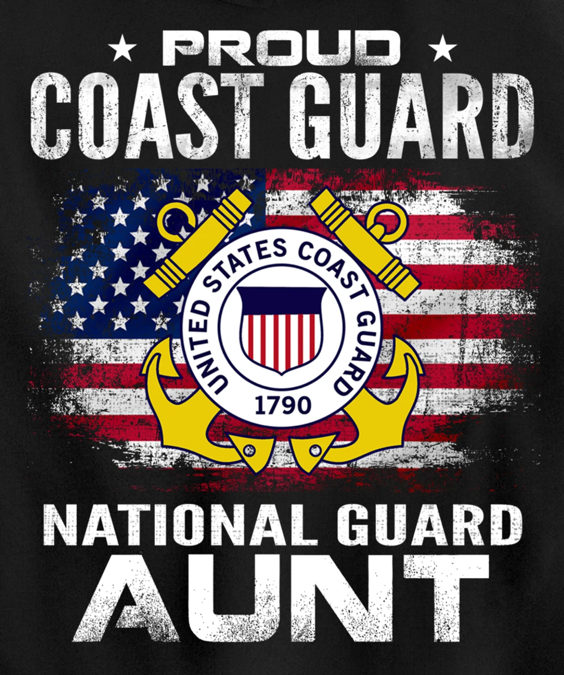 Proud Coast Guard National Guard Aunt Gift Veteran Day Pullover Hoodie