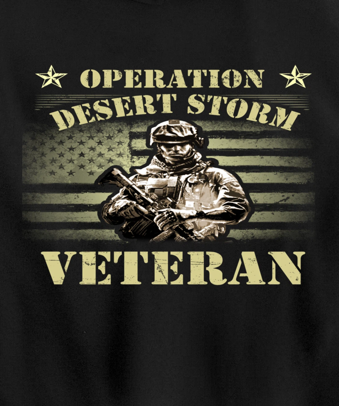 VETERAN 365 Veteran Tee Operation Desert Storm USA Flag Gift Pullover Hoodie