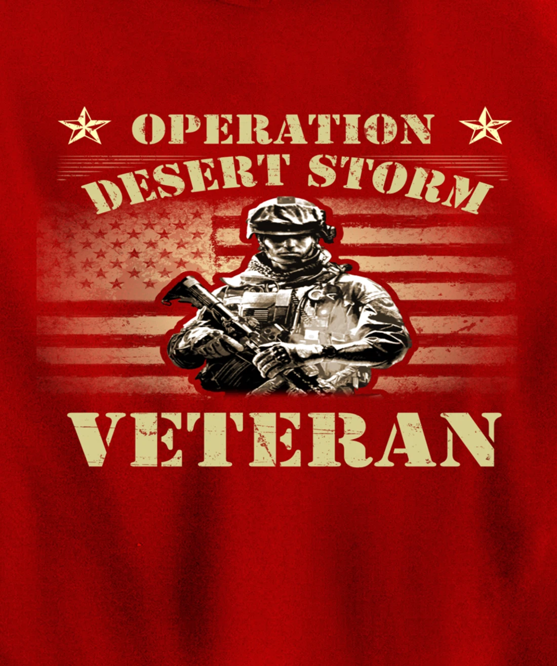 VETERAN 365 Veteran Tee Operation Desert Storm USA Flag Gift Pullover Hoodie