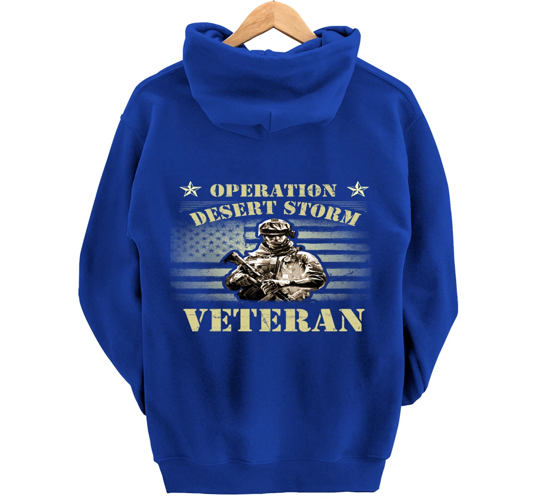 VETERAN 365 Veteran Tee Operation Desert Storm USA Flag Gift Pullover Hoodie