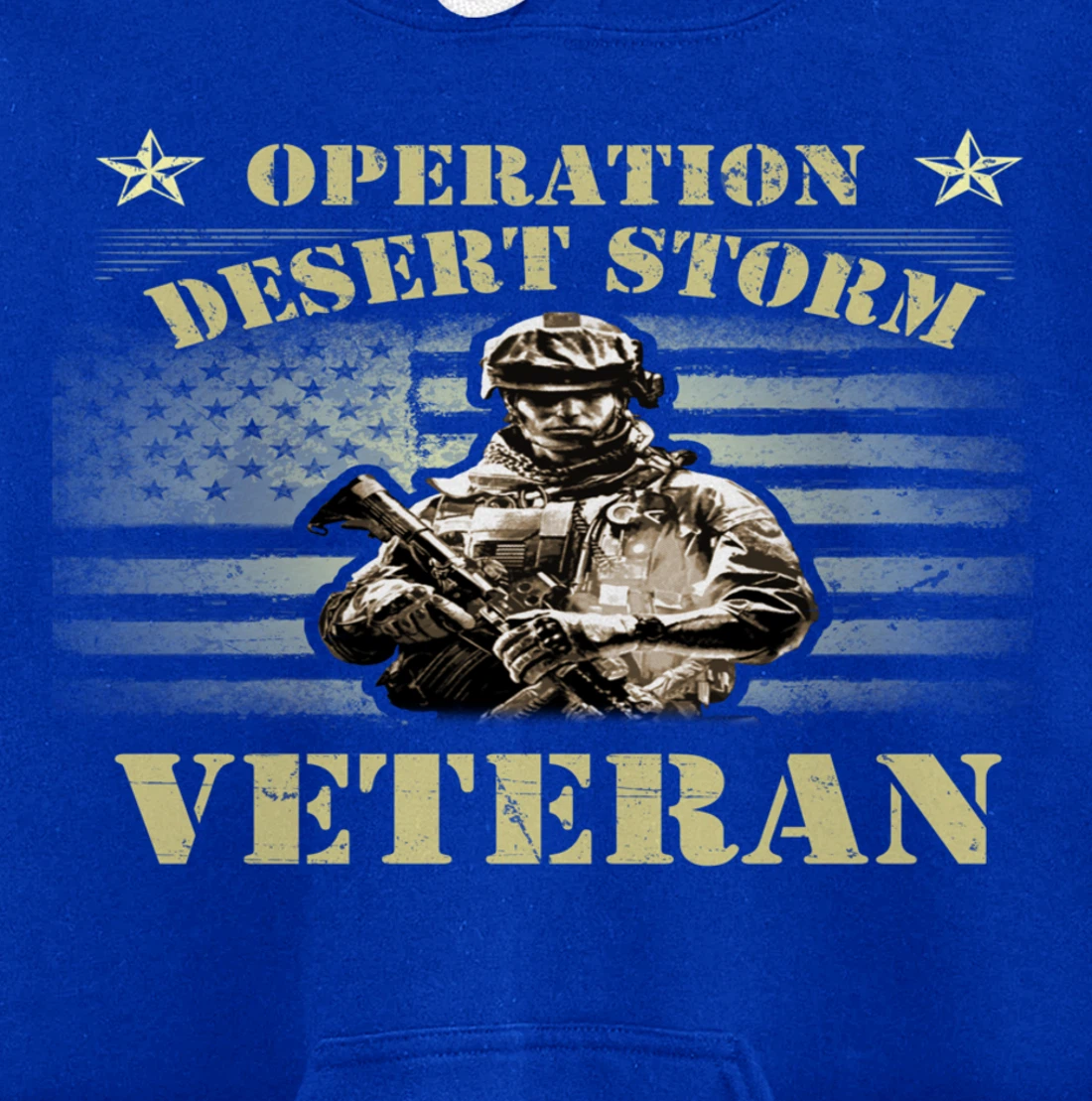 VETERAN 365 Veteran Tee Operation Desert Storm USA Flag Gift Pullover Hoodie