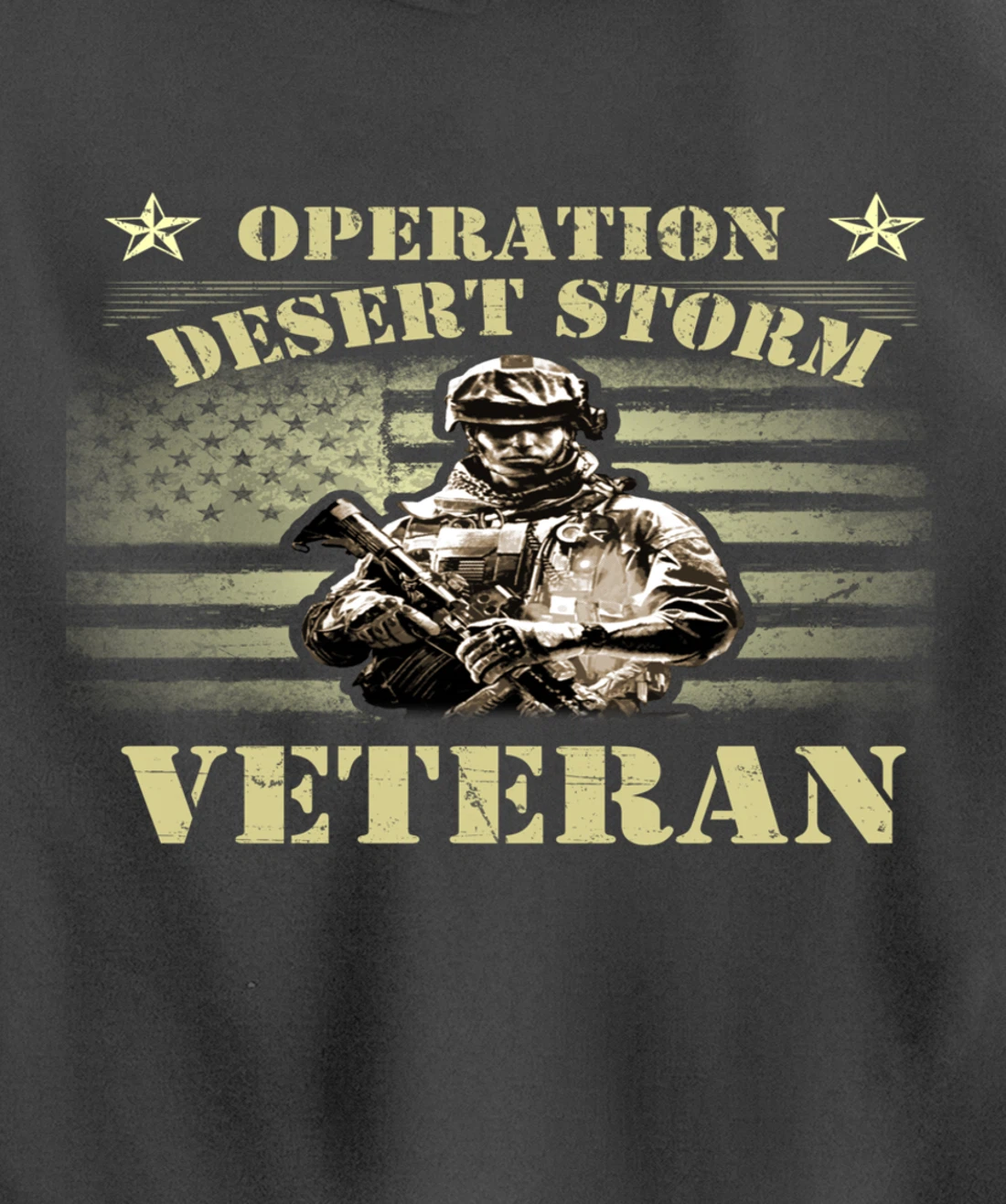 VETERAN 365 Veteran Tee Operation Desert Storm USA Flag Gift Pullover Hoodie
