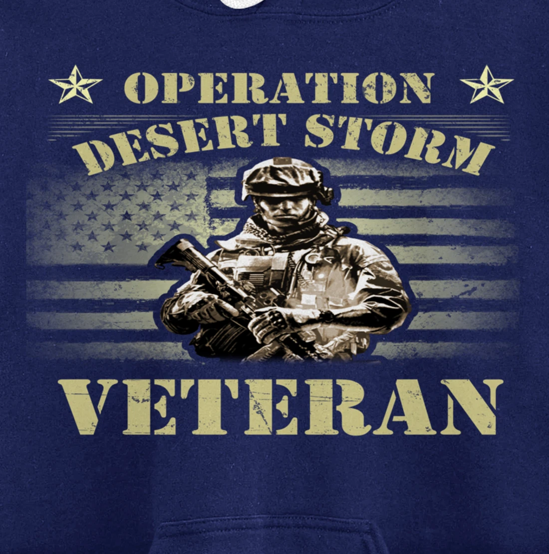 VETERAN 365 Veteran Tee Operation Desert Storm USA Flag Gift Pullover Hoodie
