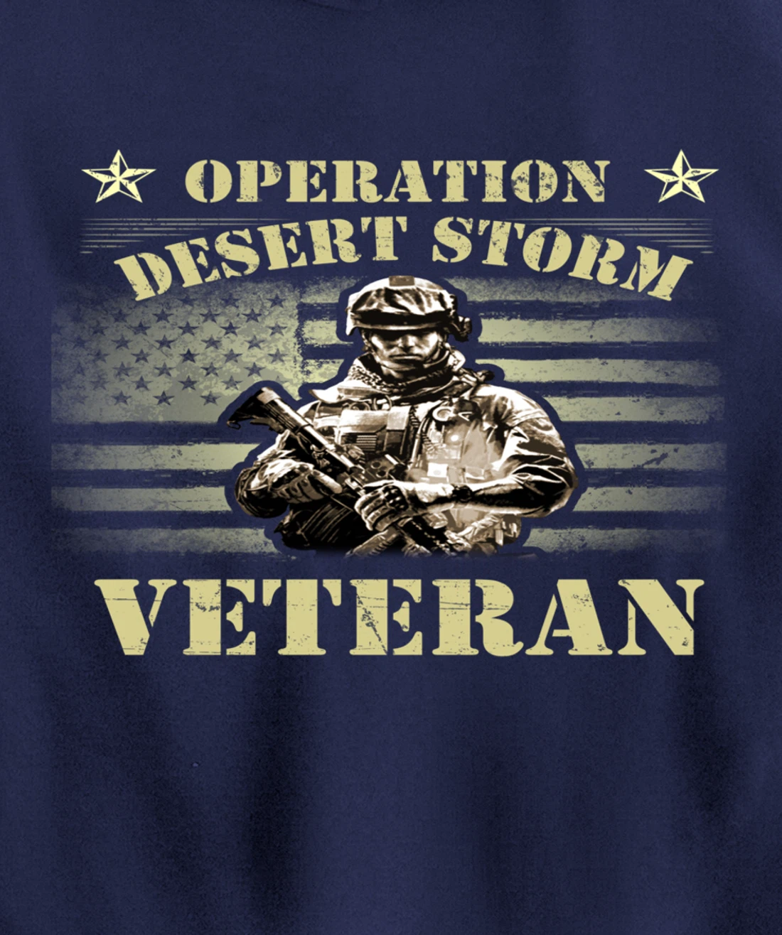 VETERAN 365 Veteran Tee Operation Desert Storm USA Flag Gift Pullover Hoodie
