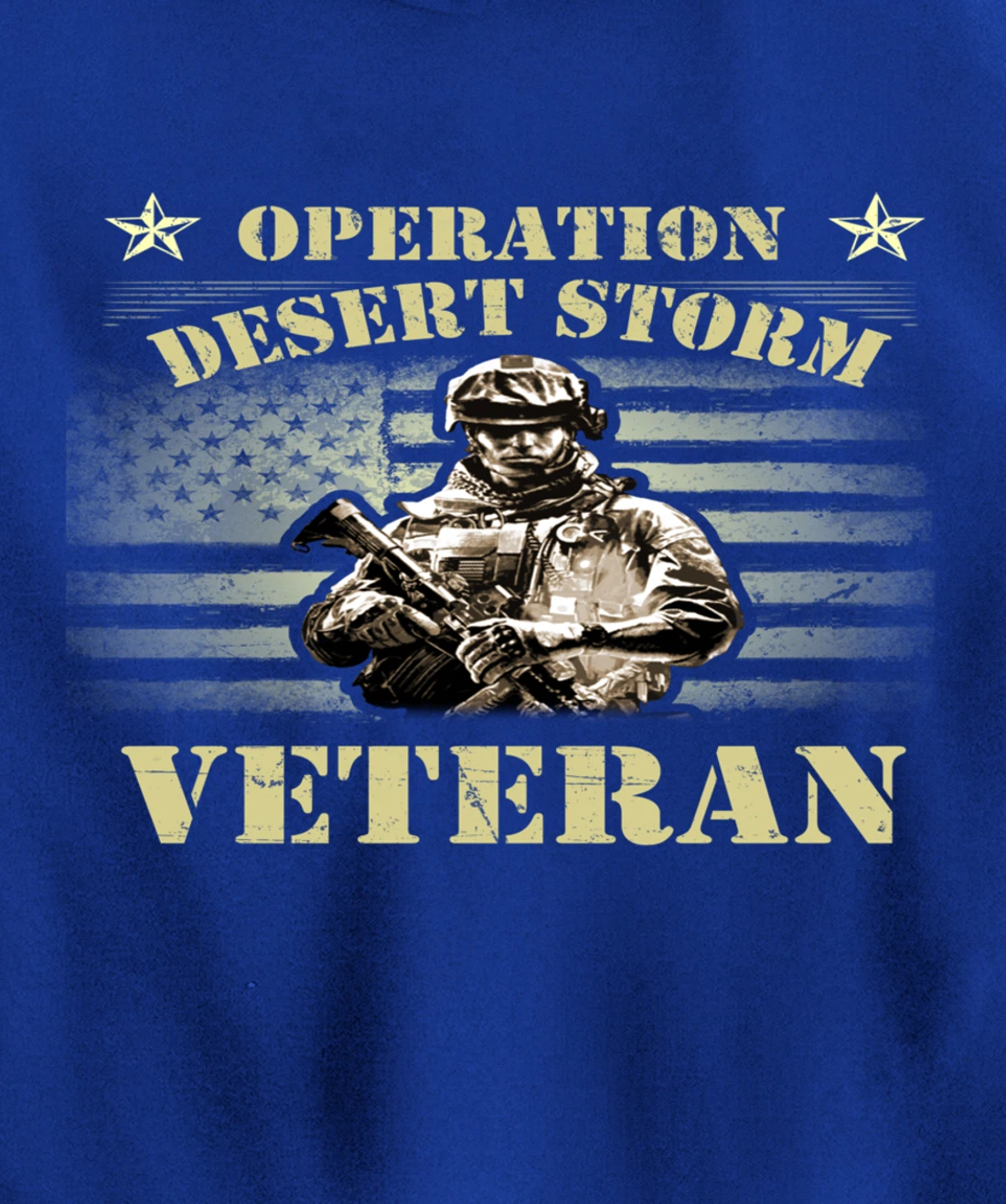VETERAN 365 Veteran Tee Operation Desert Storm USA Flag Gift Pullover Hoodie