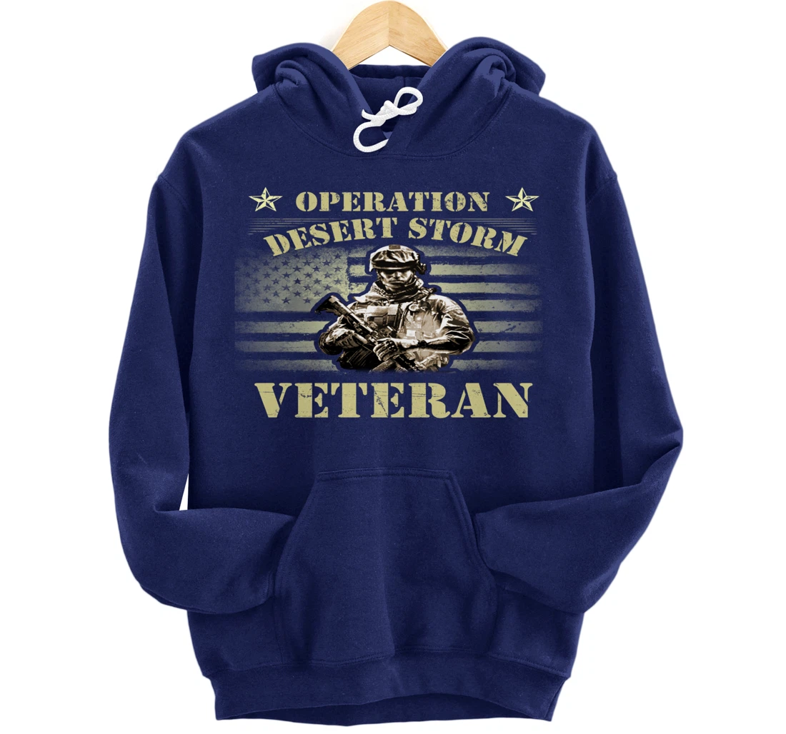 VETERAN 365 Veteran Tee Operation Desert Storm USA Flag Gift Pullover Hoodie