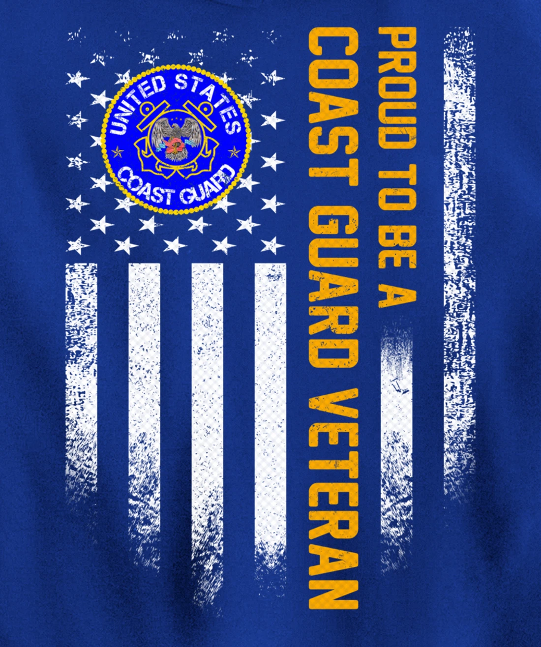 Vintage USA American Flag Proud To Be A Coast Guard Veteran Pullover Hoodie