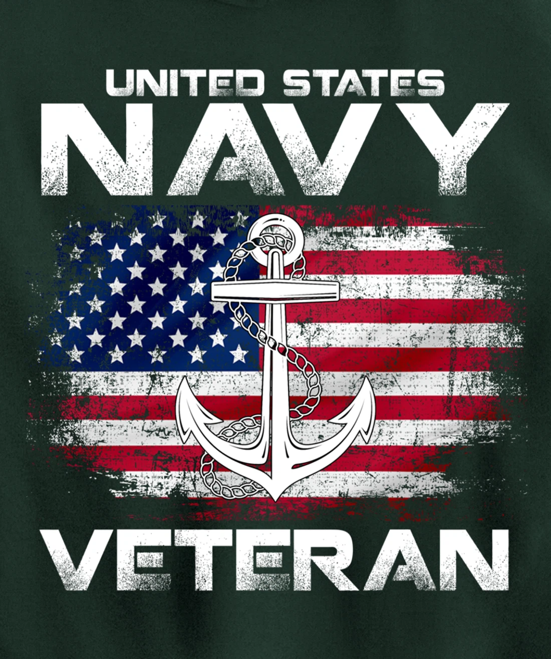 Vintage United States Navy Veteran With American Flag Gift Pullover Hoodie