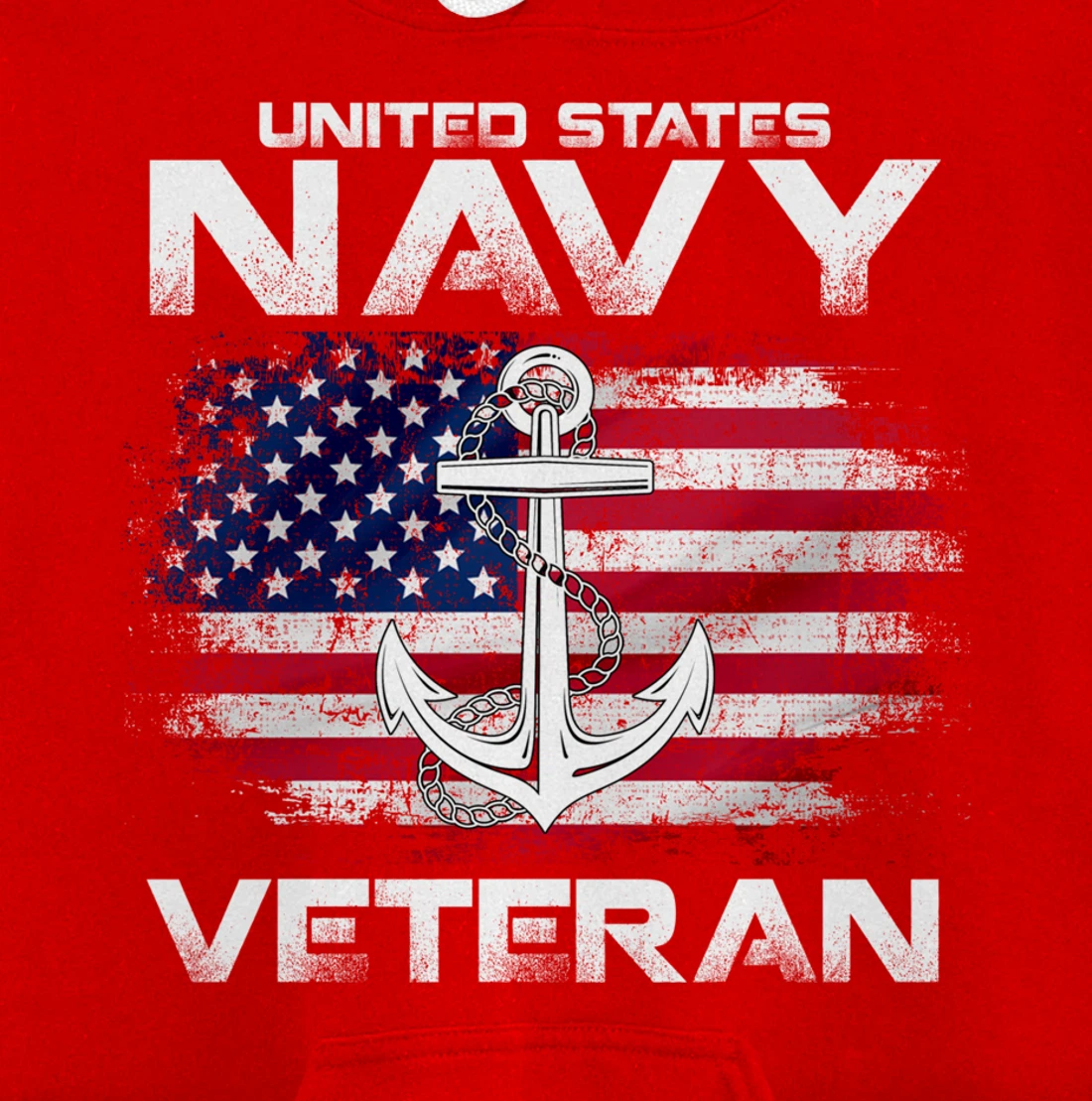 Vintage United States Navy Veteran With American Flag Gift Pullover Hoodie