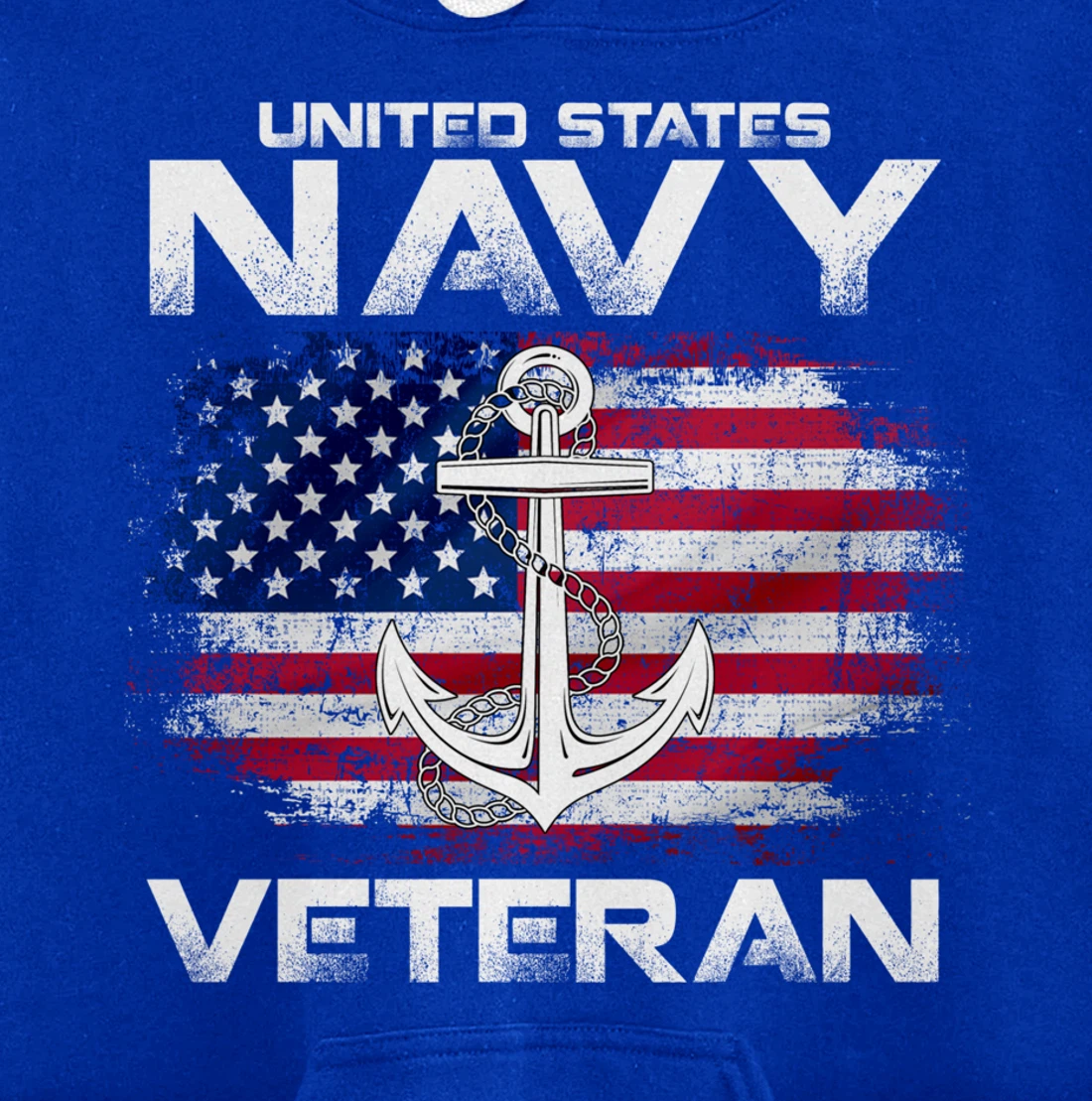 Vintage United States Navy Veteran With American Flag Gift Pullover Hoodie