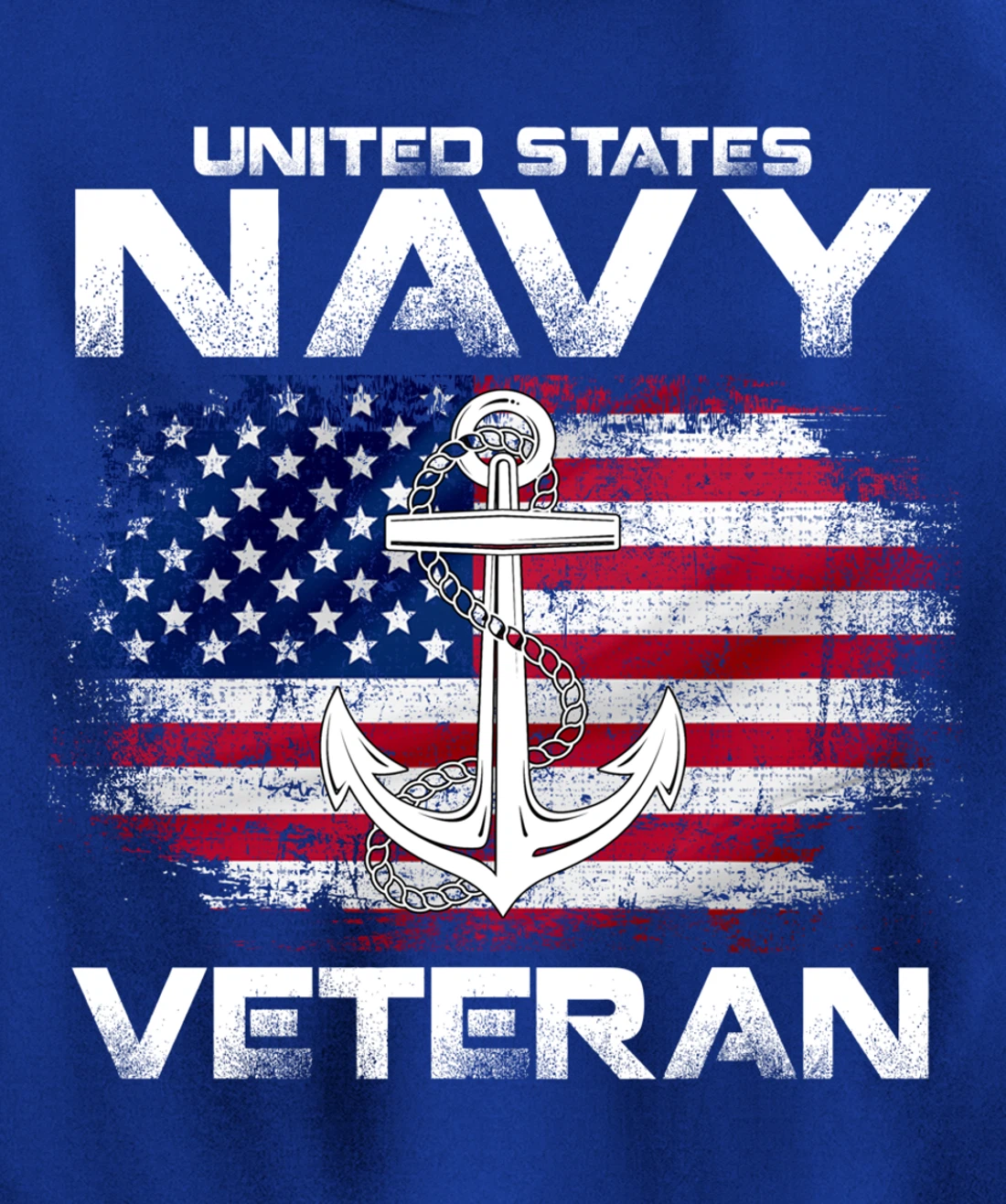 Vintage United States Navy Veteran With American Flag Gift Pullover Hoodie