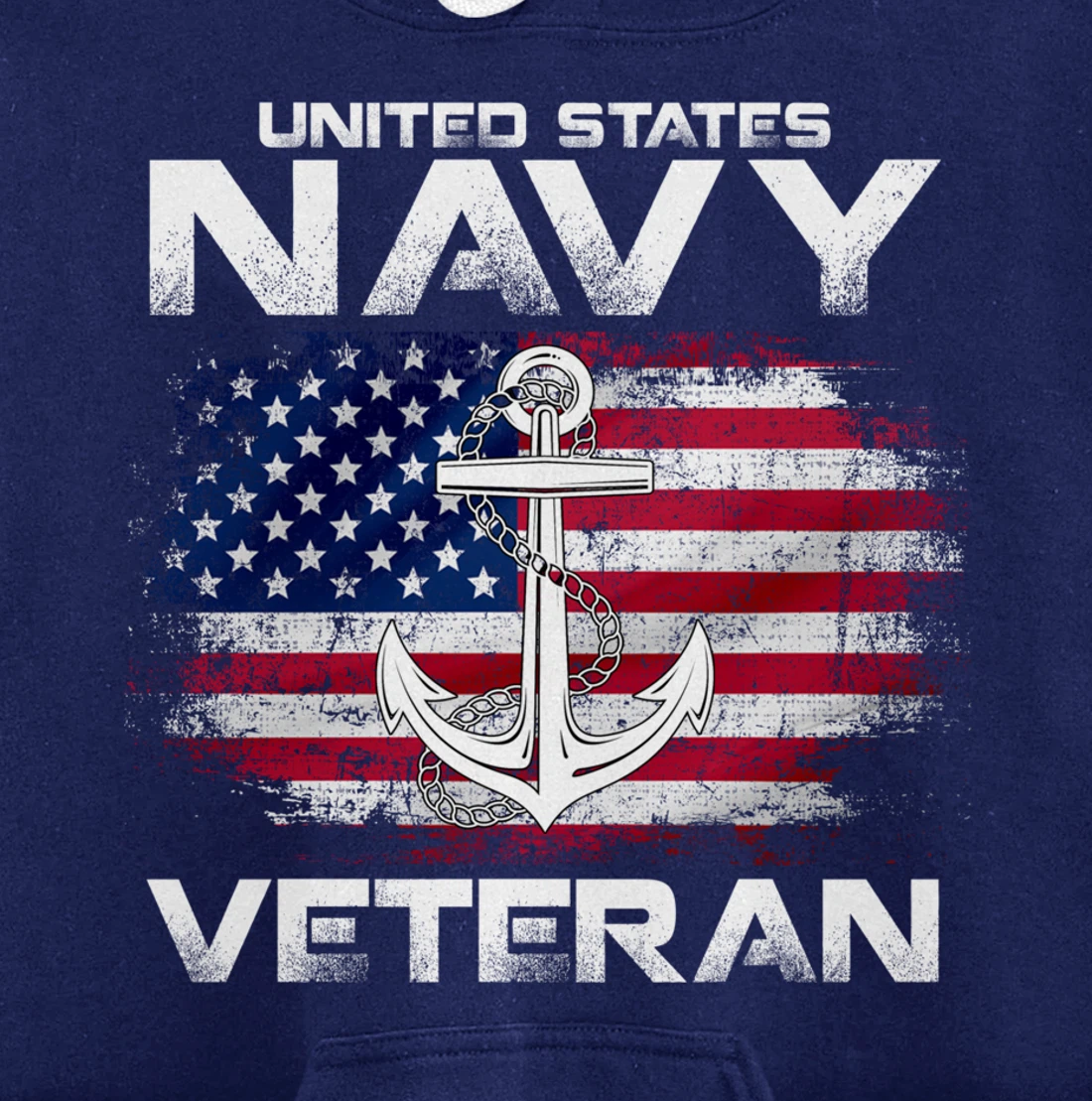 Vintage United States Navy Veteran With American Flag Gift Pullover Hoodie