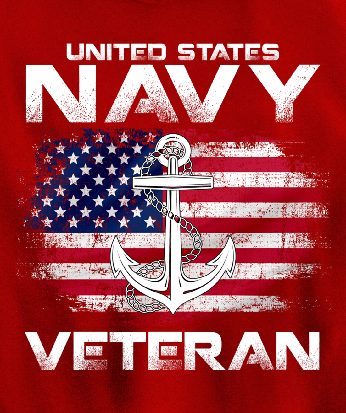 Vintage United States Navy Veteran With American Flag Gift Pullover Hoodie