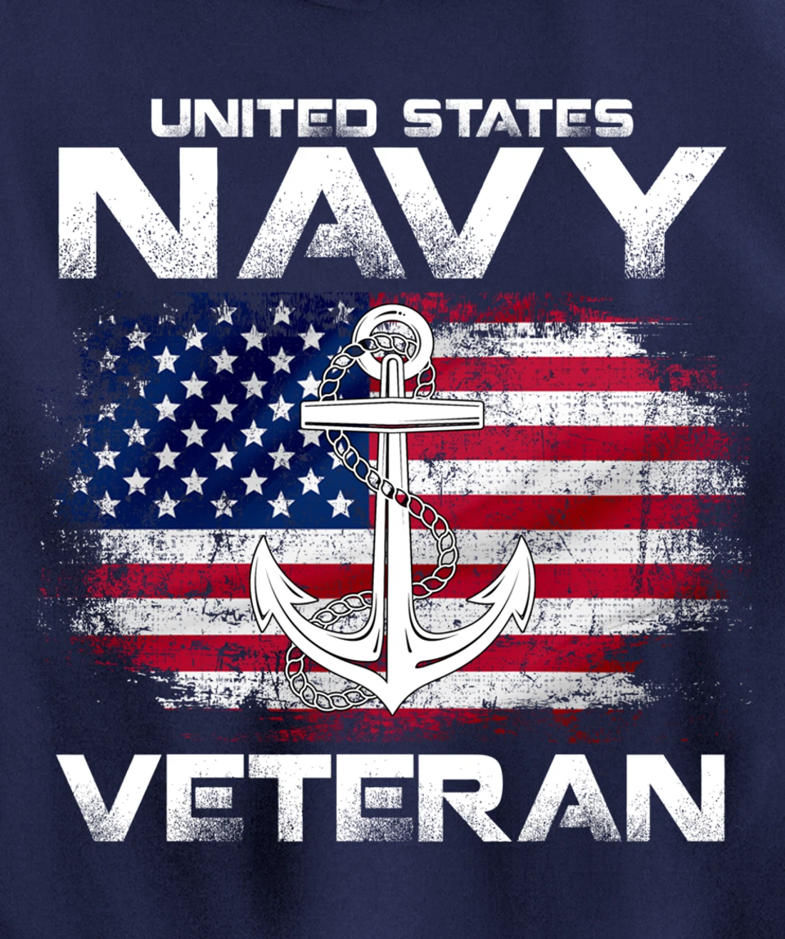 Vintage United States Navy Veteran With American Flag Gift Pullover Hoodie