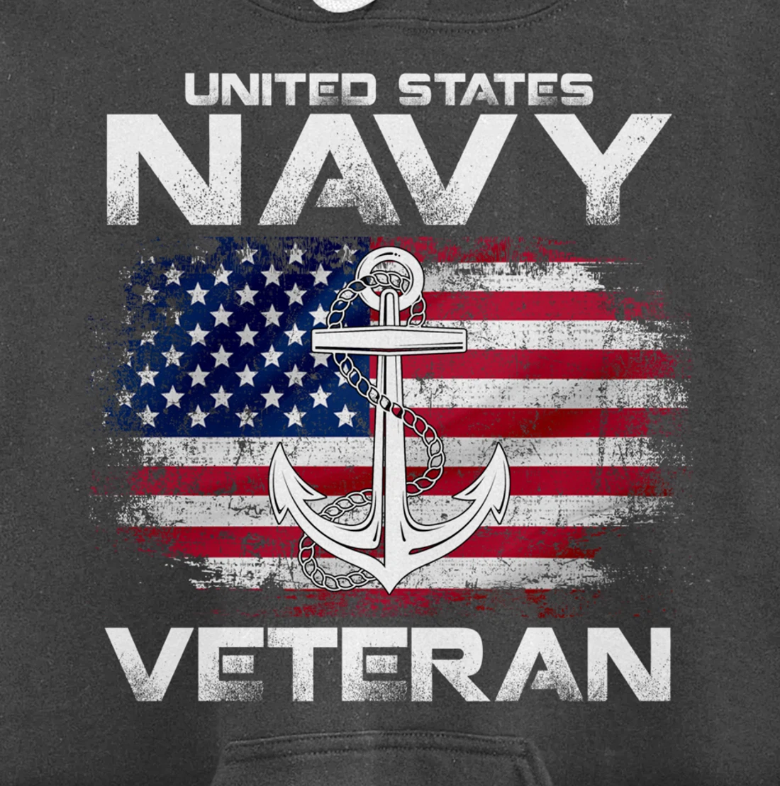 Vintage United States Navy Veteran With American Flag Gift Pullover Hoodie